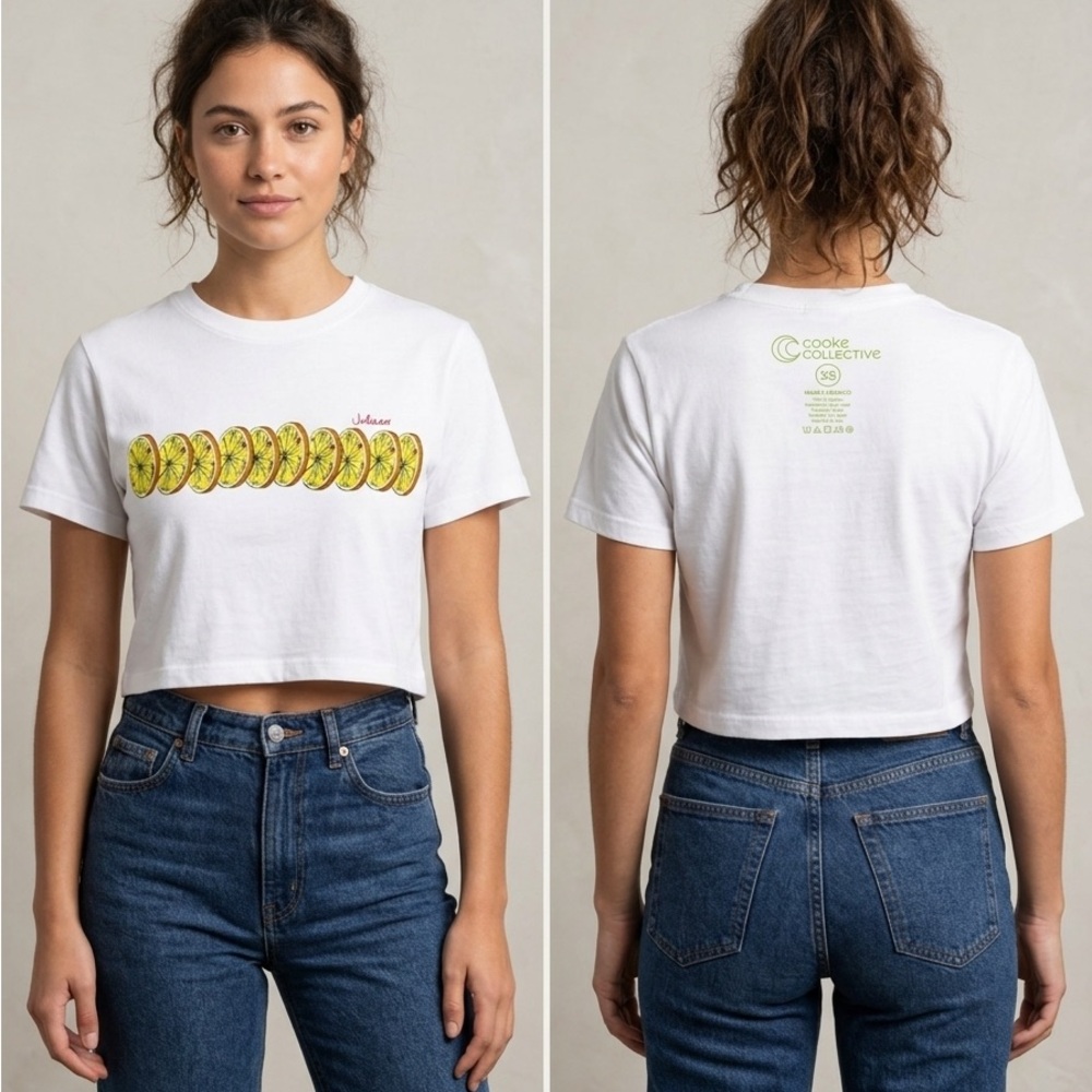 White Graphic Crop Top woman’s top